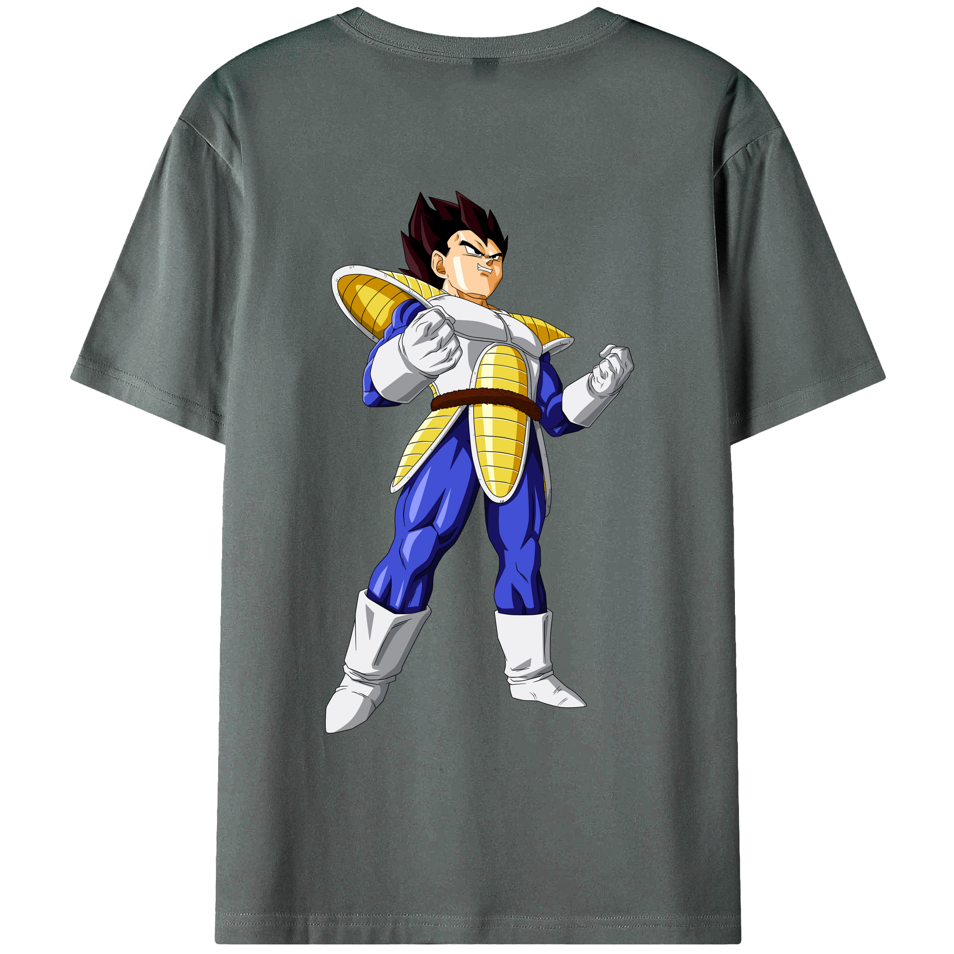 （画像用） ドラゴンボール ベジータ四世（Bejīta Yonsei）DRAGON BALL Vegeta IV 綿100％ メンズ半袖Tシャツ（バックプリント） 通気性